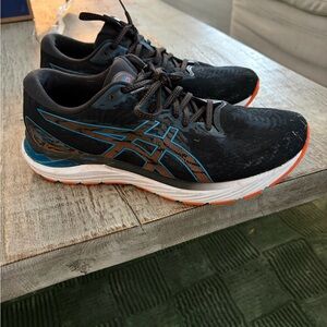 ASICS Black and Teal Athletic Sneakers